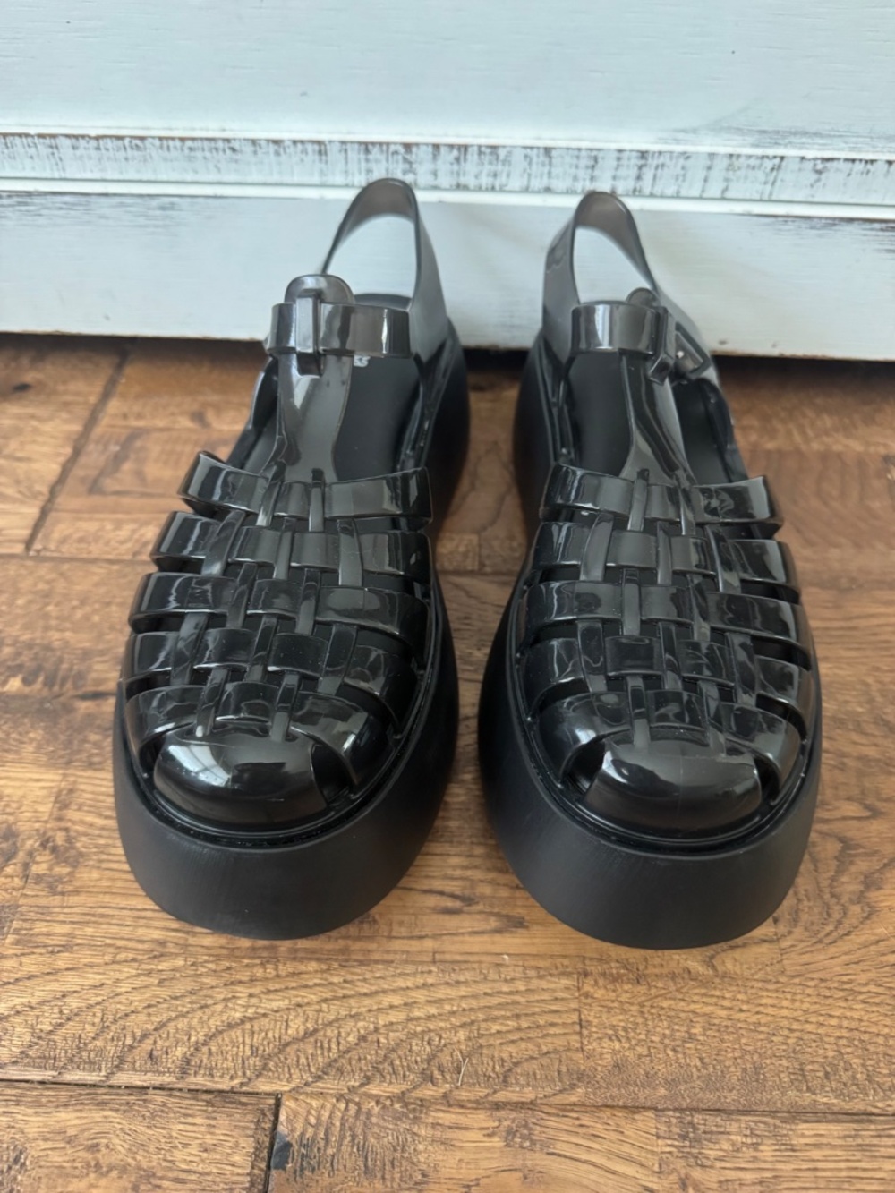 New Melissa Possession Plato Platform Jelly Sandal Black Women's Size 10 - Picture 5 of 9